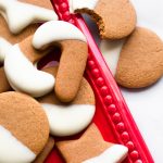 White chocolate dipped gingerbread cookies