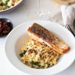 Creamy Parmesan Orzo and Salmon
