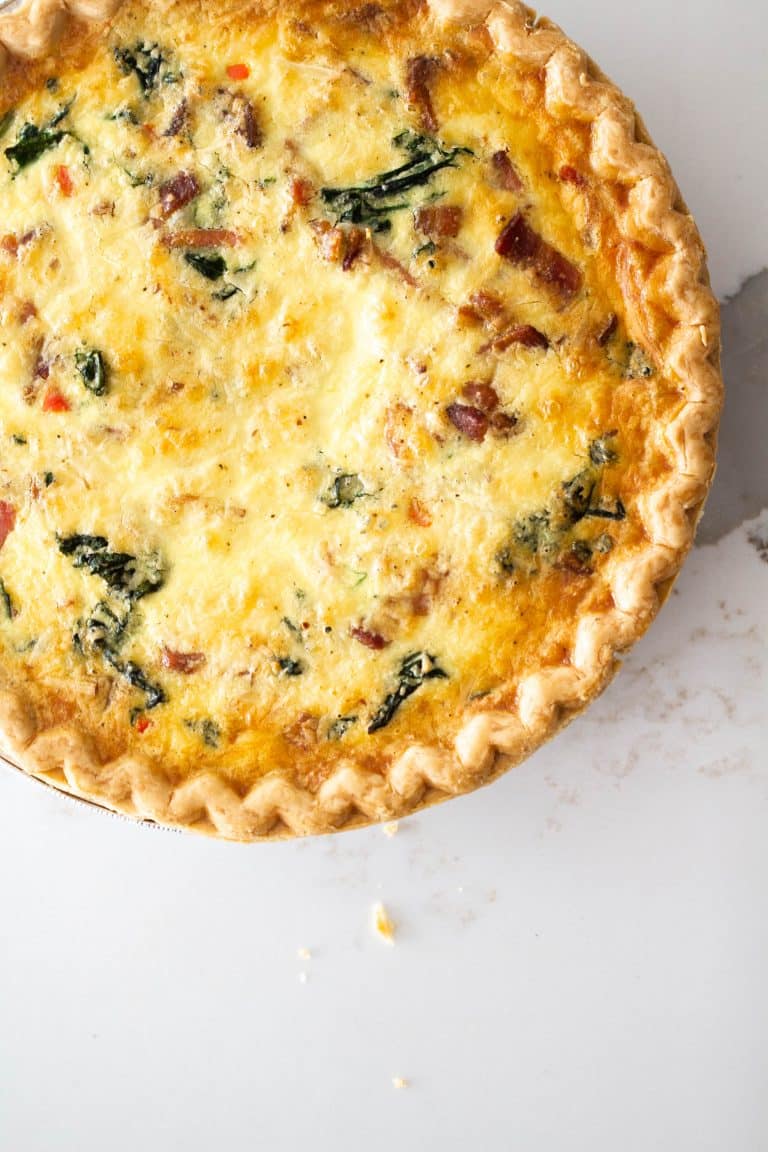 Bacon and kale quiche