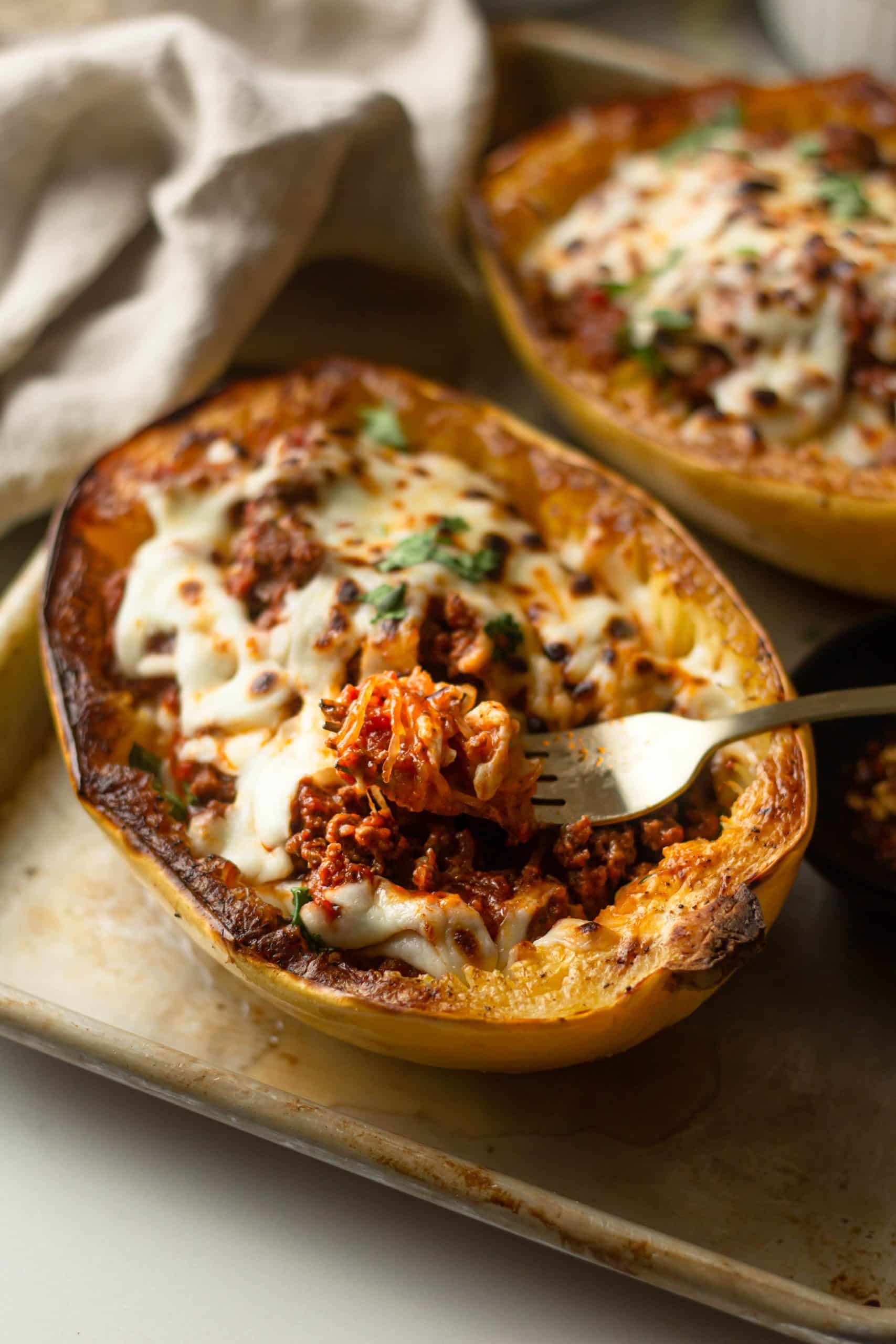 Spaghetti Squash with Meat Sauce